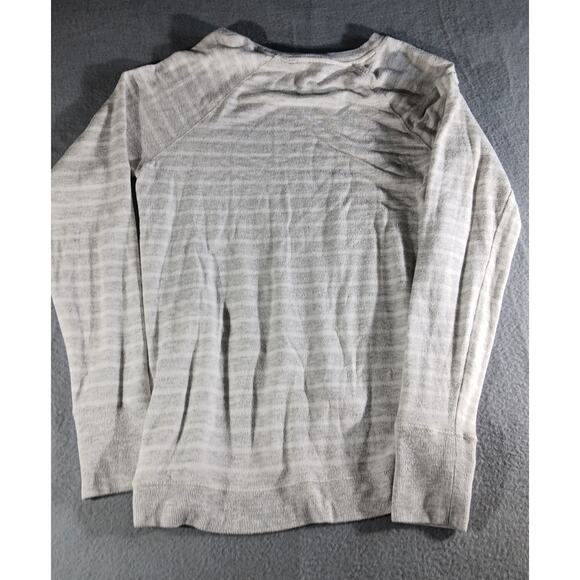 Athleta Gray Striped Crossover Hem Pullover Sweatshirt Women ST Cozy Minimalist - Picture 6 of 6